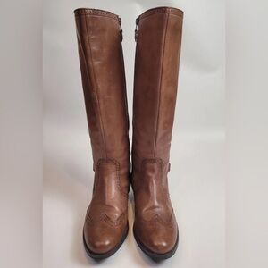 BUSSOLA LYON TAN LEATHER WOMENS RIDING BOOTS, size 9M